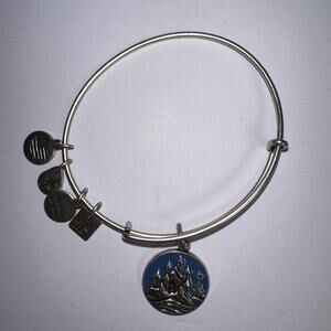 Alex and Ani Sand Castle Rafaelian Silver Bangle Charm Bracelet CBD17SCRS